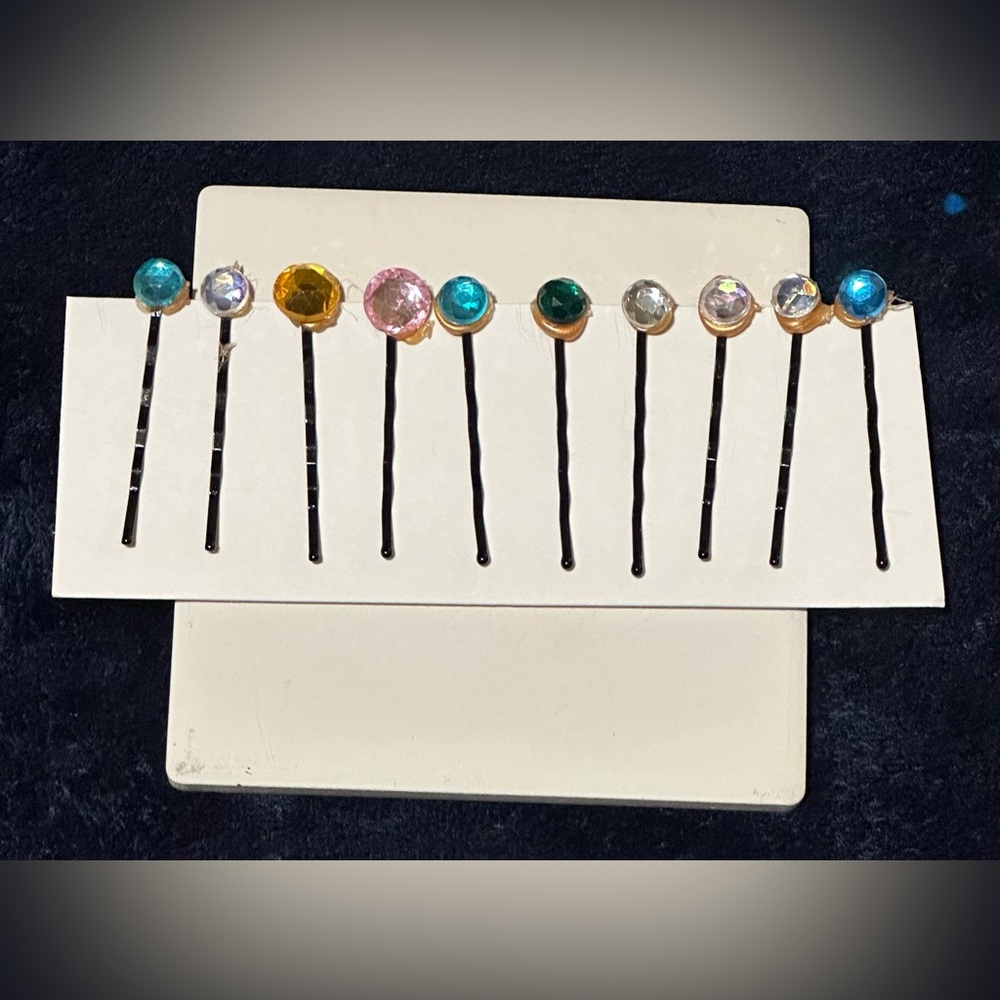 Lorena Espinoza Design Plastic Jewels Bobby-Pins, 10Pk (NWT)